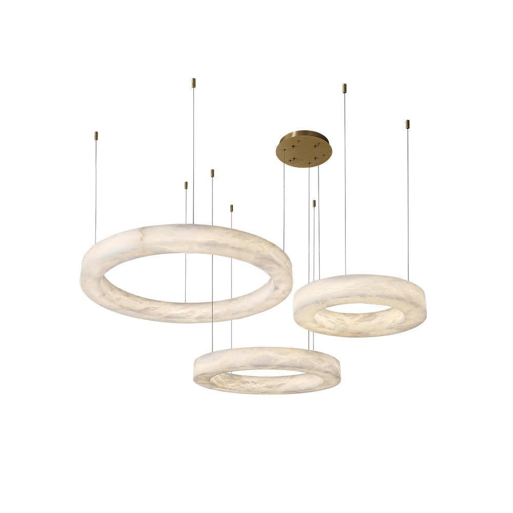 Ember Oak & Co. Alabaster Alabaster Ring Chandelier
