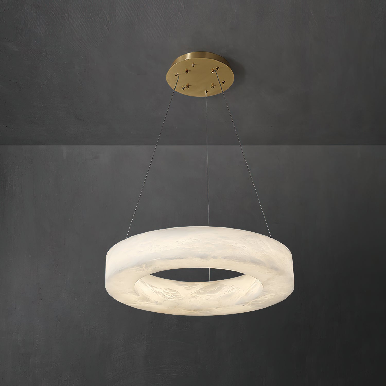 Ember Oak & Co. Alabaster Alabaster Ring Chandelier