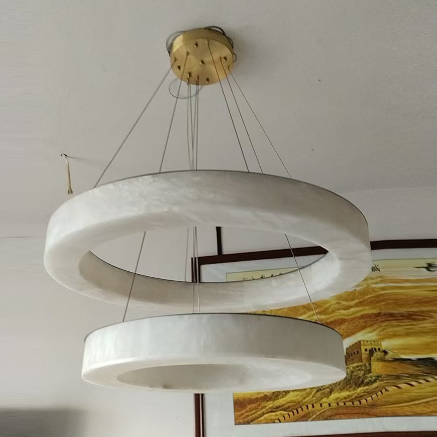 Ember Oak & Co. Alabaster Alabaster Ring Chandelier