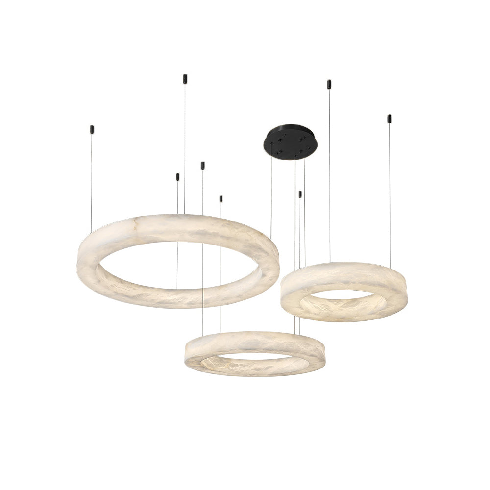 Ember Oak & Co. Alabaster Alabaster Ring Chandelier