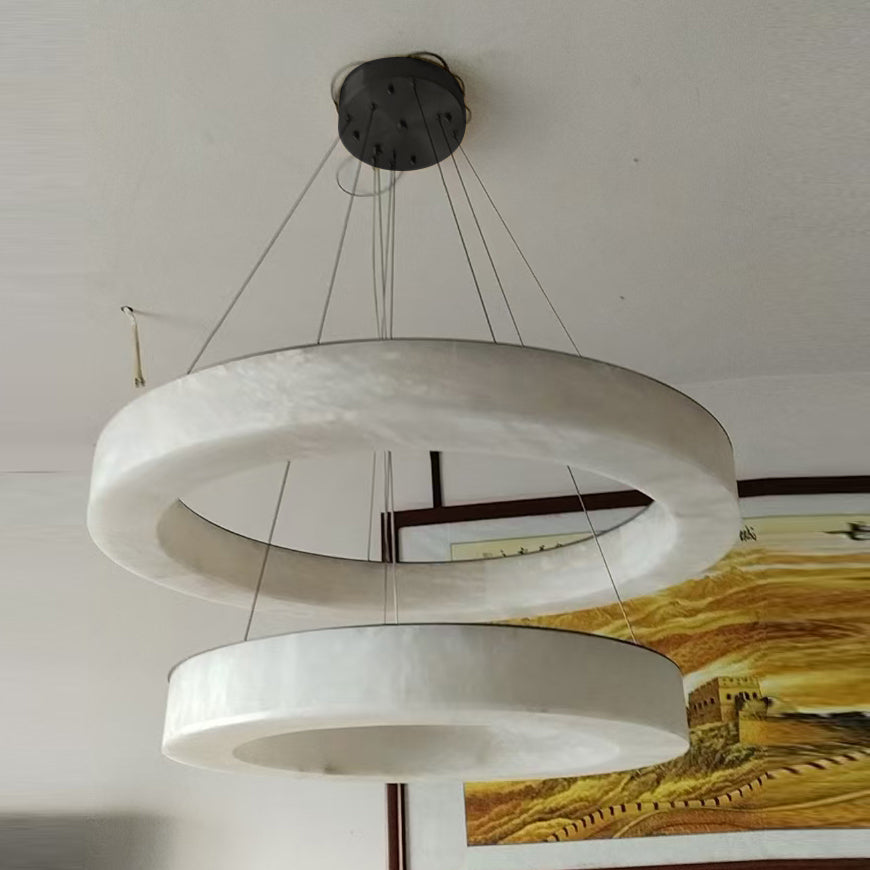 Ember Oak & Co. Alabaster Alabaster Ring Chandelier