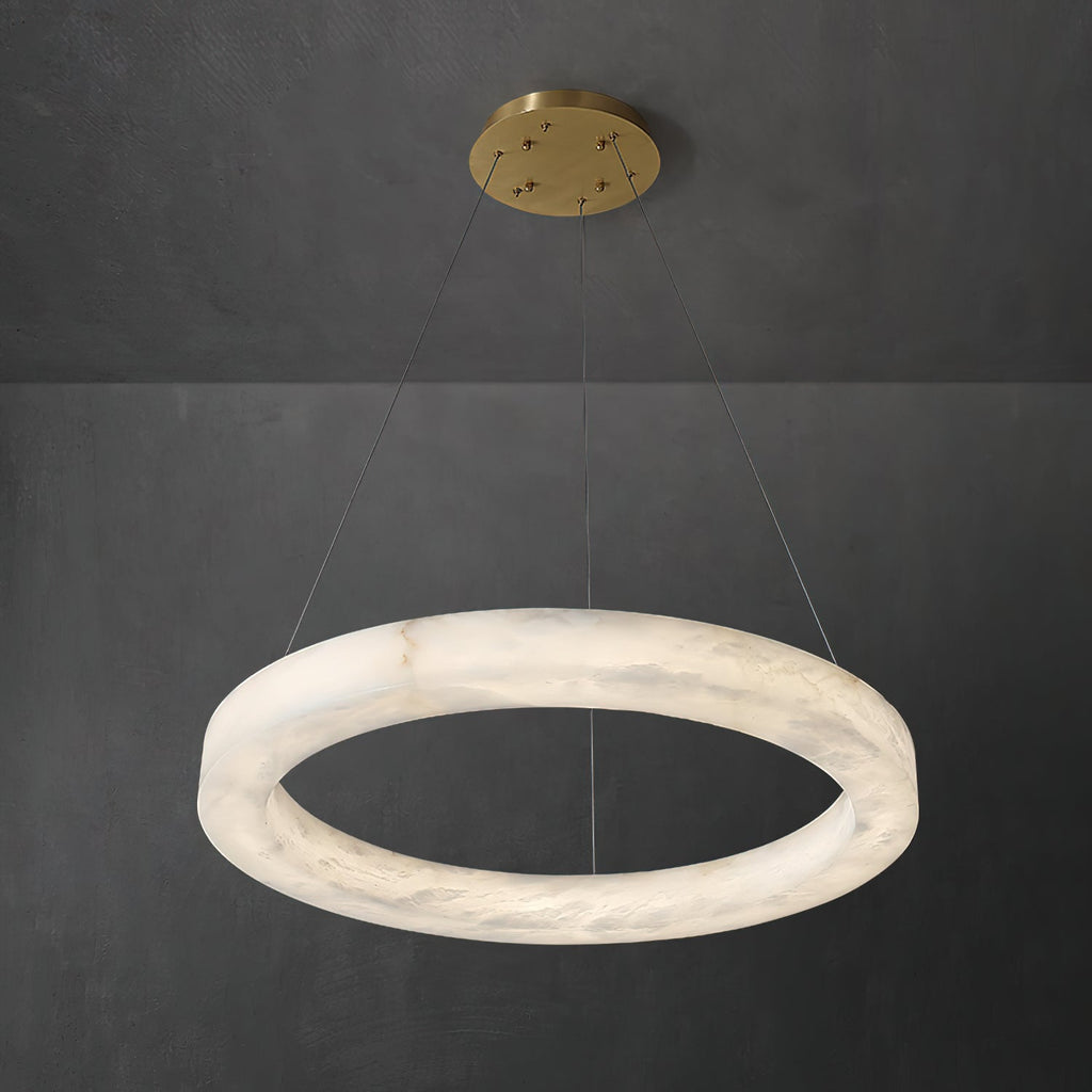 Ember Oak & Co. Alabaster Alabaster Ring Chandelier