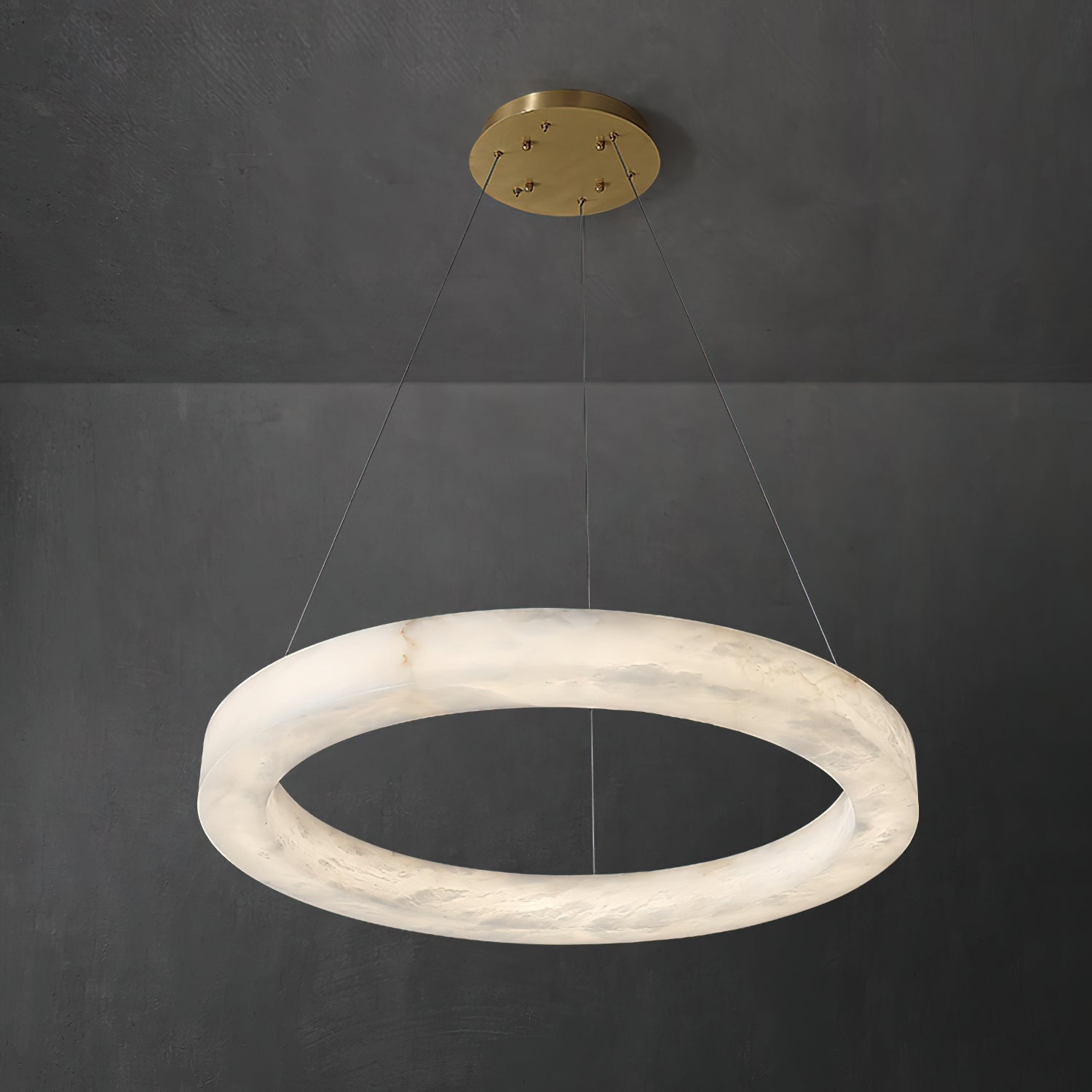 Ember Oak & Co. Alabaster Alabaster Ring Chandelier