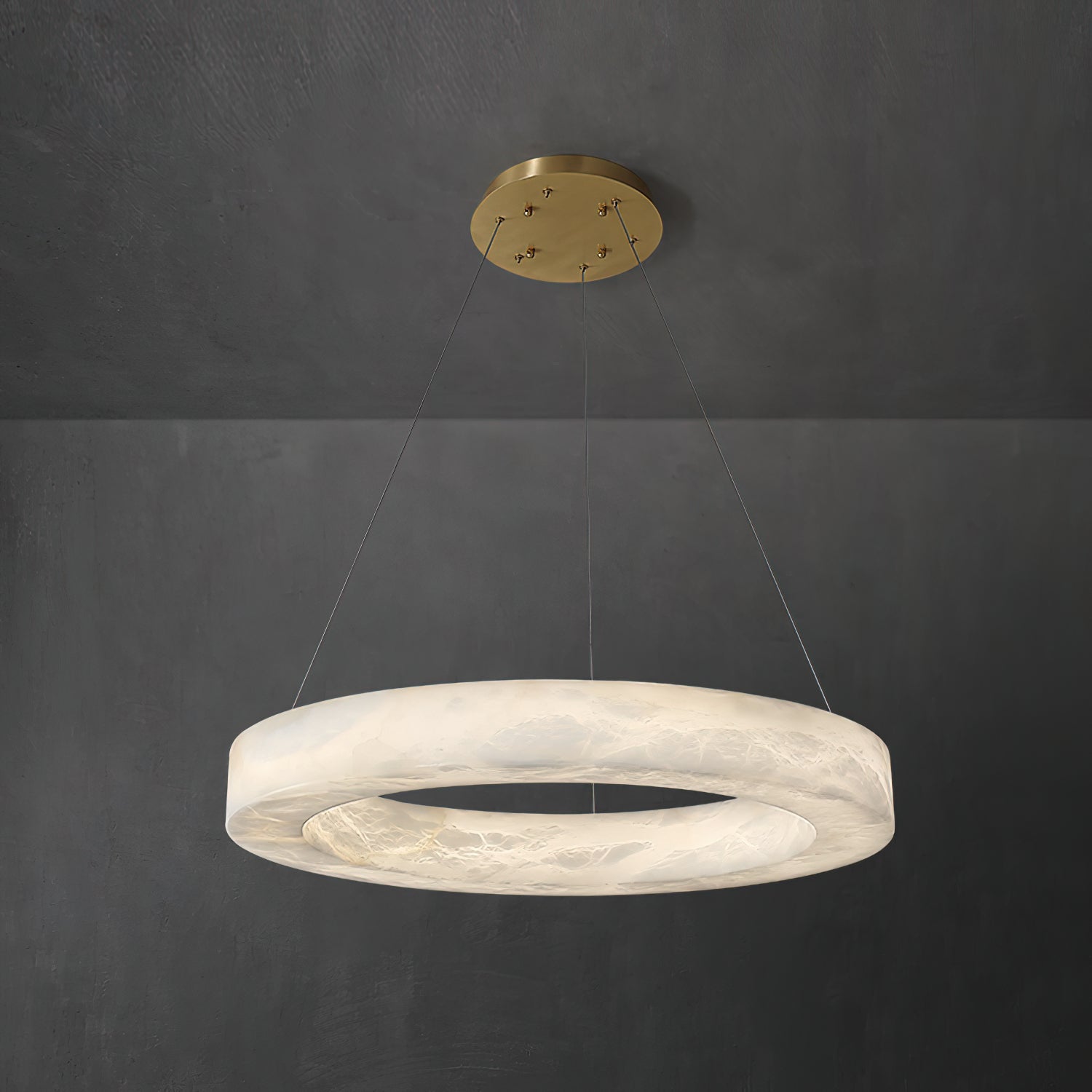 Ember Oak & Co. Alabaster Alabaster Ring Chandelier