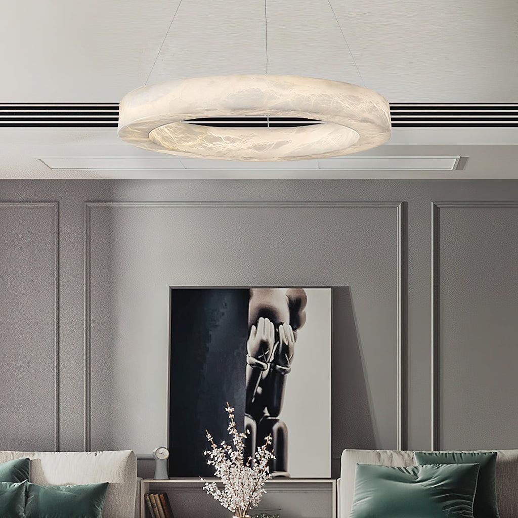 Ember Oak & Co. Alabaster Alabaster Ring Chandelier