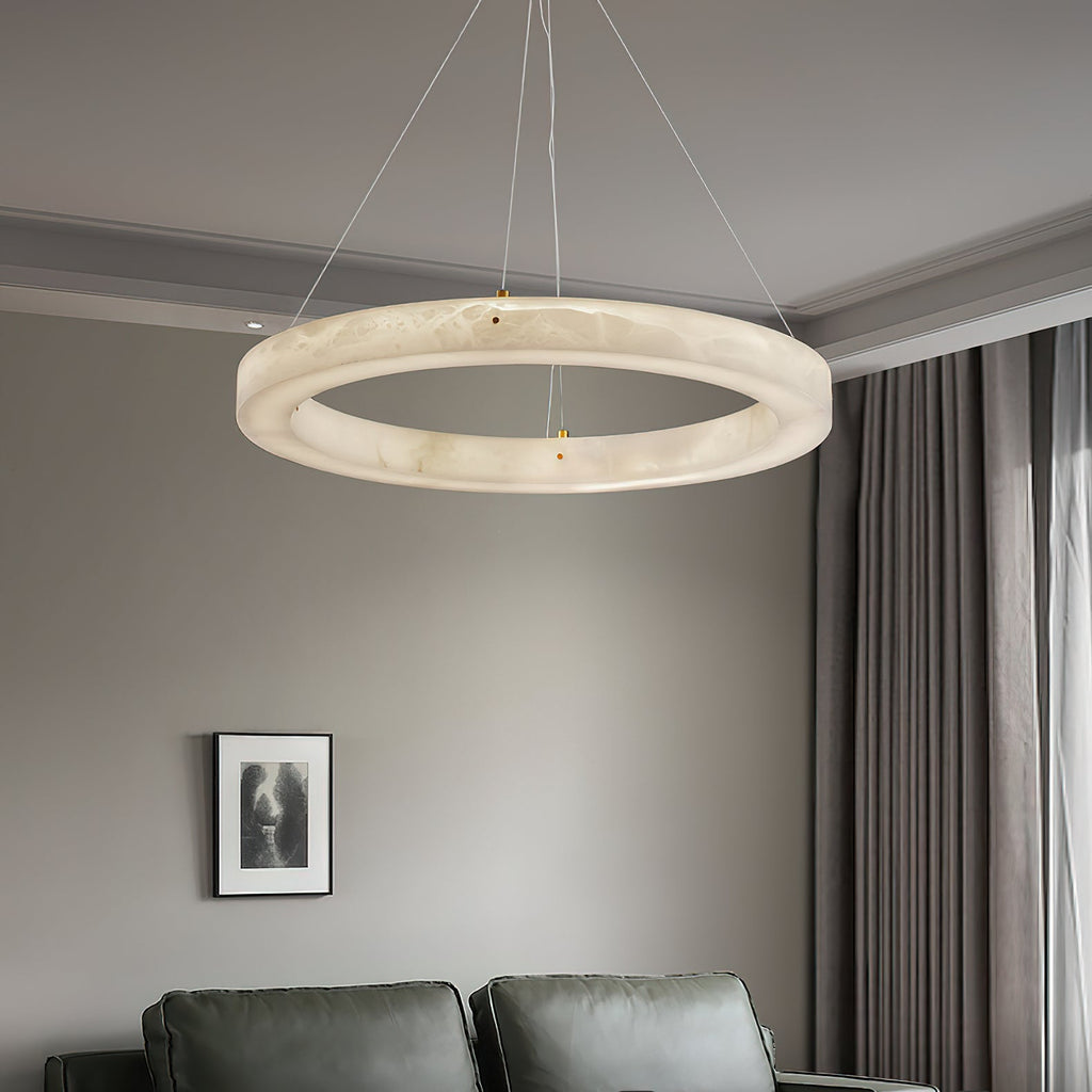 Ember Oak & Co. Alabaster Alabaster Ring Chandelier