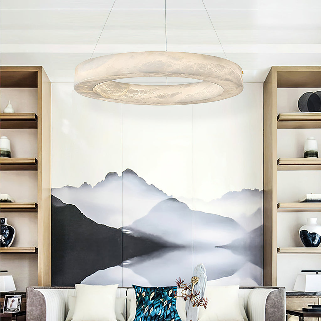 Ember Oak & Co. Alabaster Alabaster Ring Chandelier