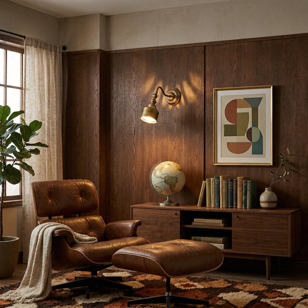 Ember Oak & Co. Addison Gooseneck Wall Lamp — Solid Brass Finish