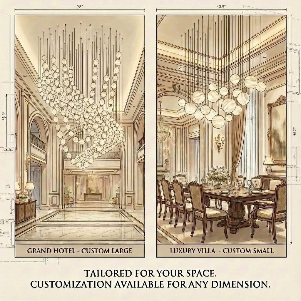 Ember Oak & Co. Alabaster Balls Cluster Chandelier