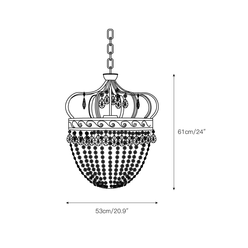 Ember Oak & Co. Abella Crystal Teardrop LED Chandelier