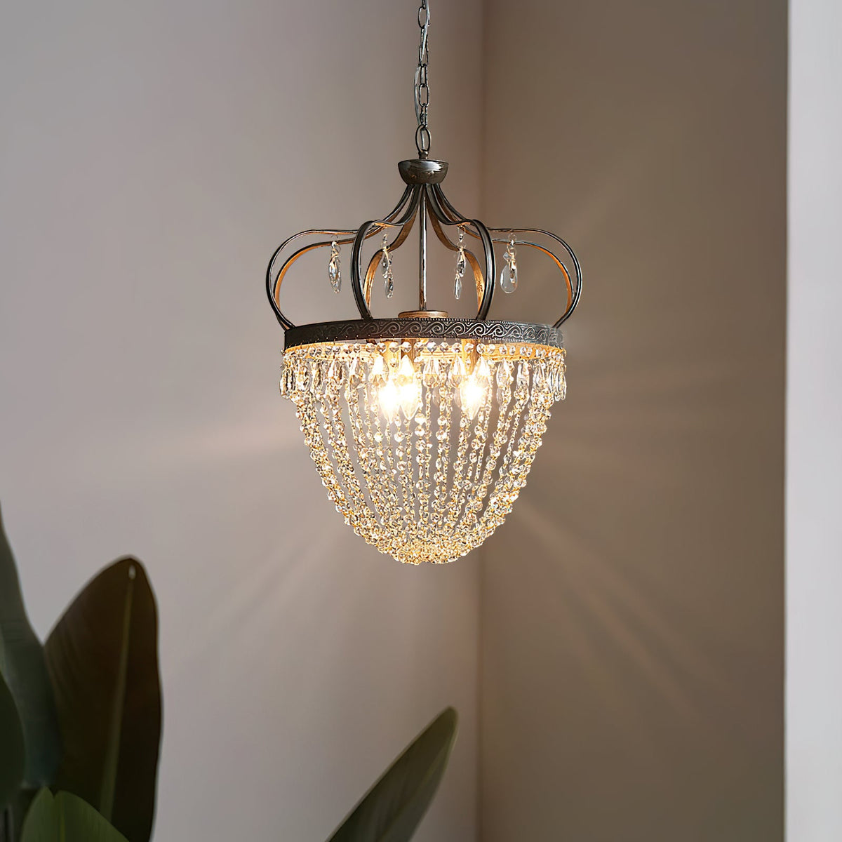 Ember Oak & Co. Abella Crystal Teardrop LED Chandelier