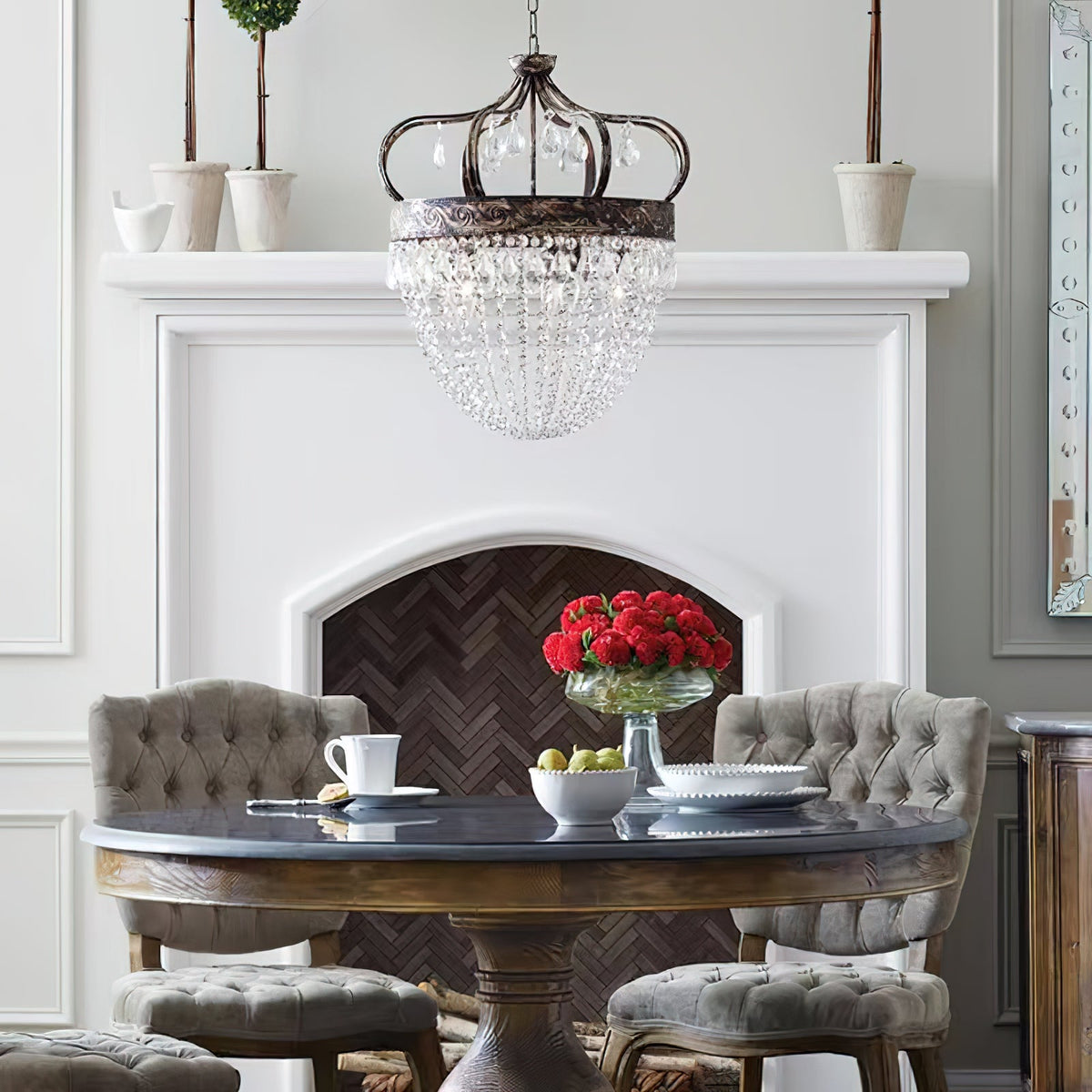 Ember Oak & Co. Abella Crystal Teardrop LED Chandelier