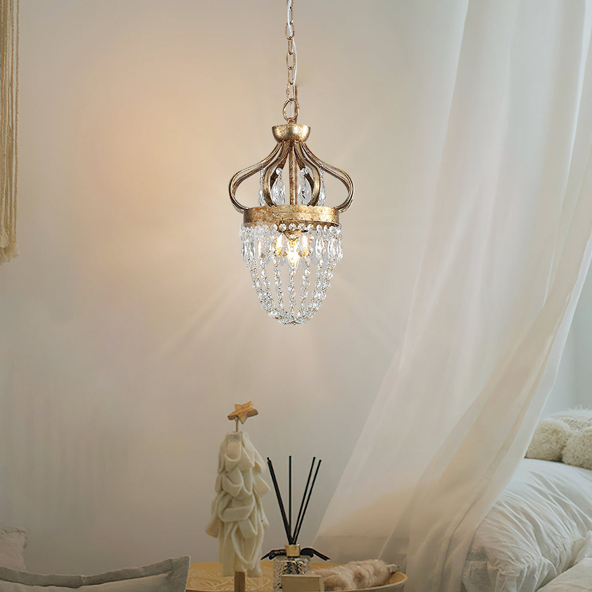 Ember Oak & Co. Abella Crystal Teardrop LED Chandelier