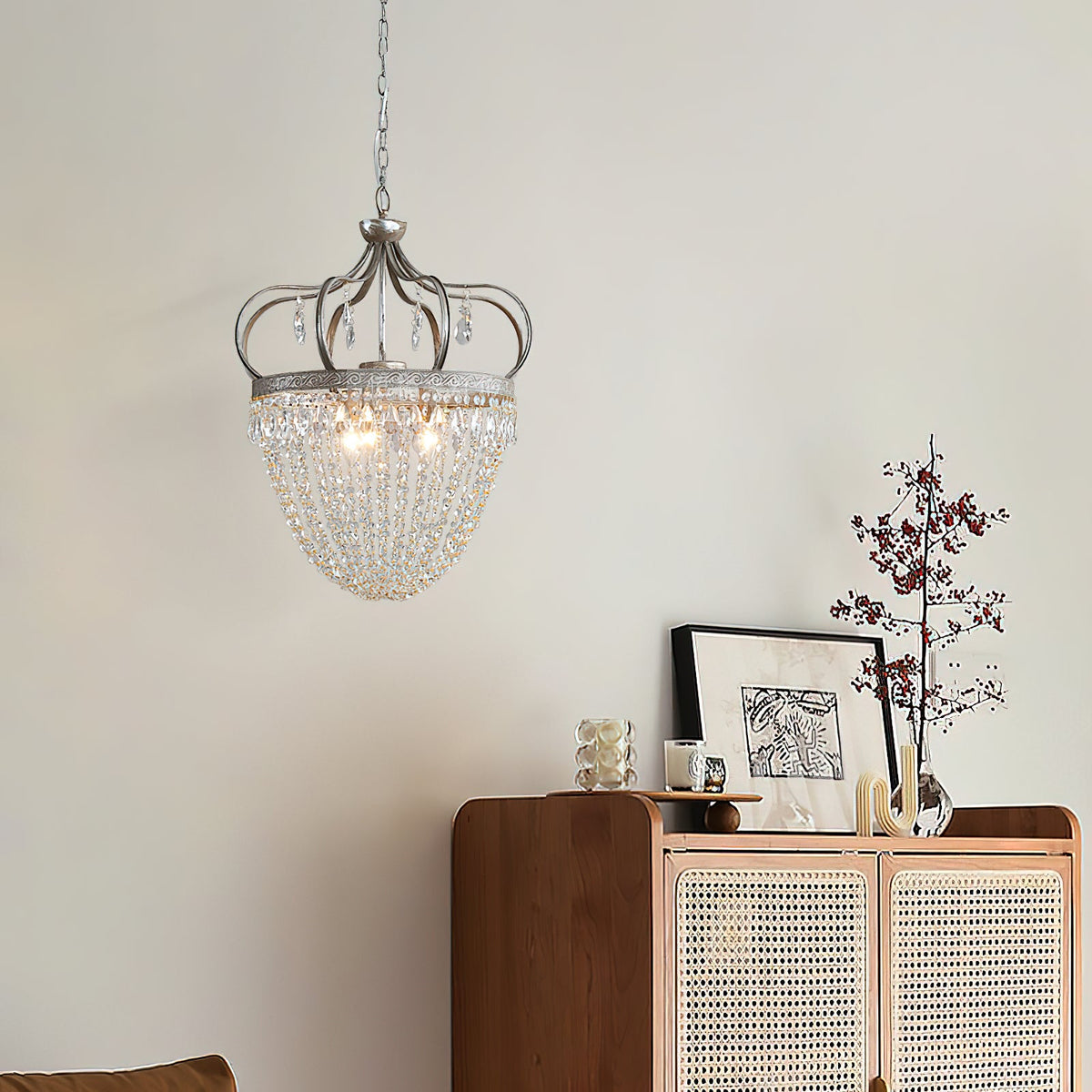 Ember Oak & Co. Abella Crystal Teardrop LED Chandelier