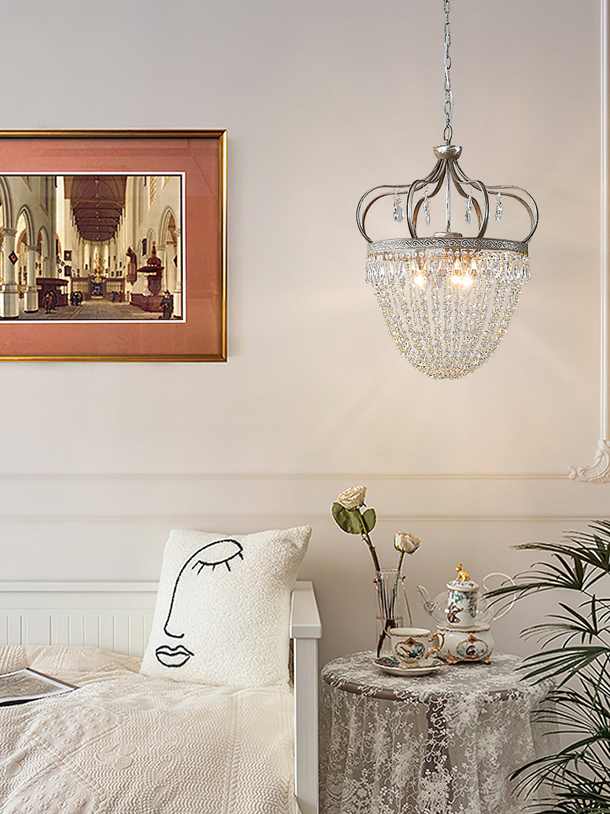 Ember Oak & Co. Abella Crystal Teardrop LED Chandelier