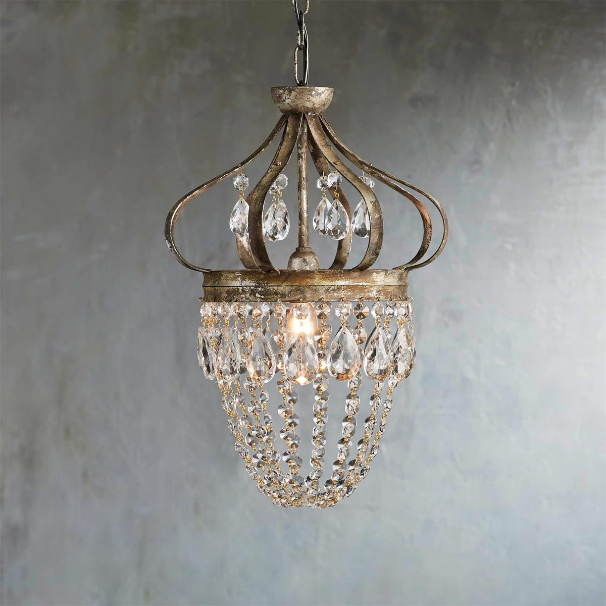 Ember Oak & Co. Abella Crystal Teardrop LED Chandelier