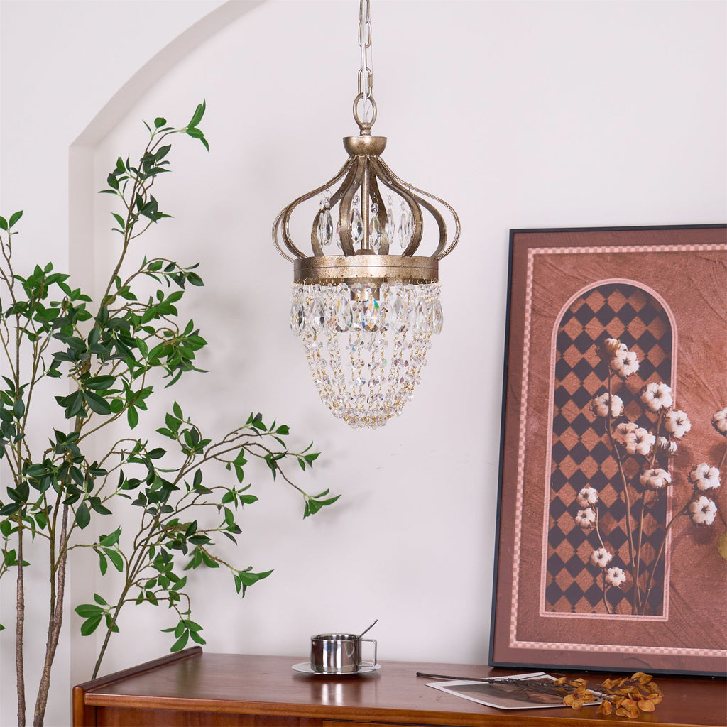 Ember Oak & Co. Abella Crystal Teardrop LED Chandelier