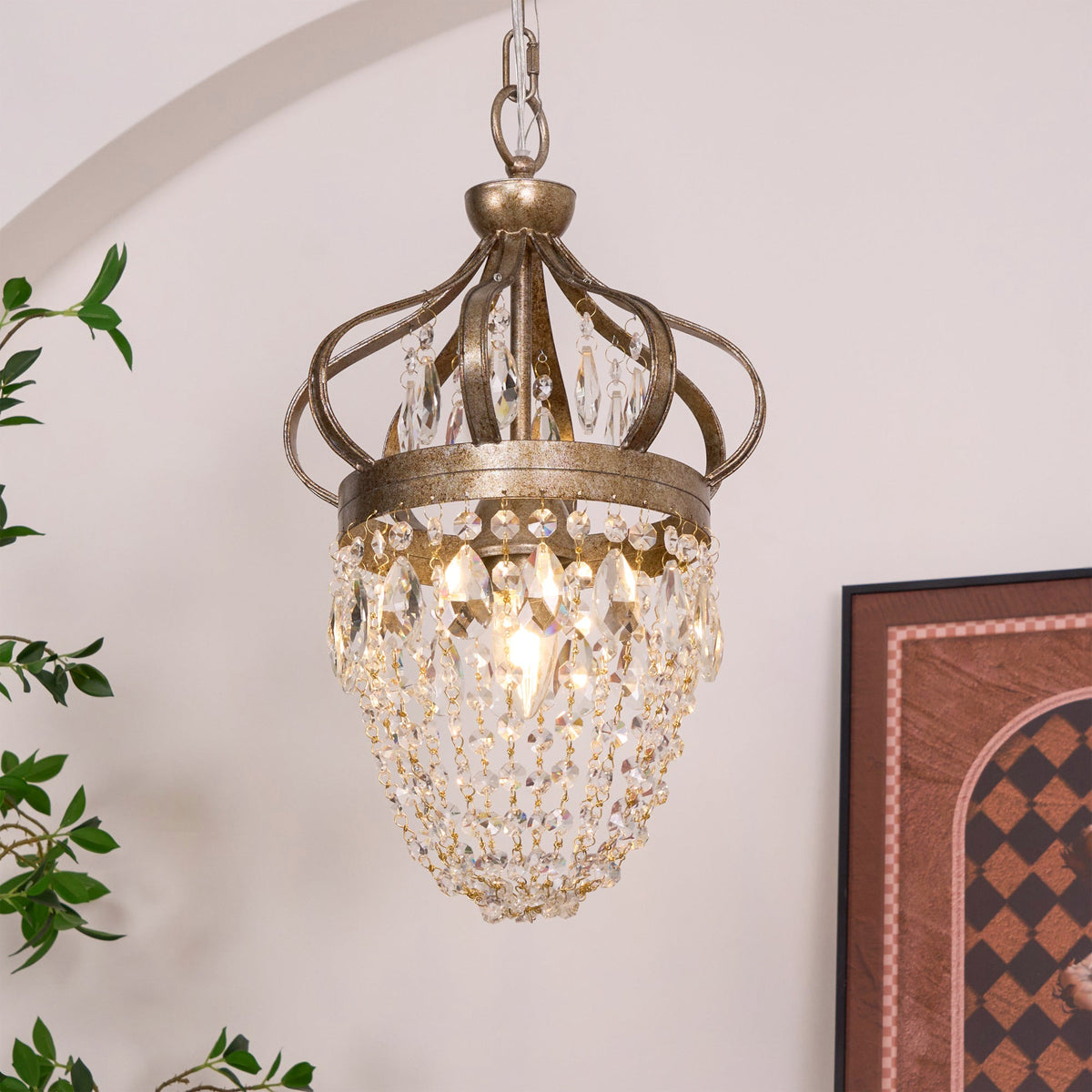 Ember Oak & Co. Abella Crystal Teardrop LED Chandelier