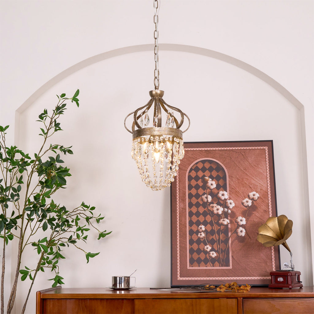 Ember Oak & Co. Abella Crystal Teardrop LED Chandelier
