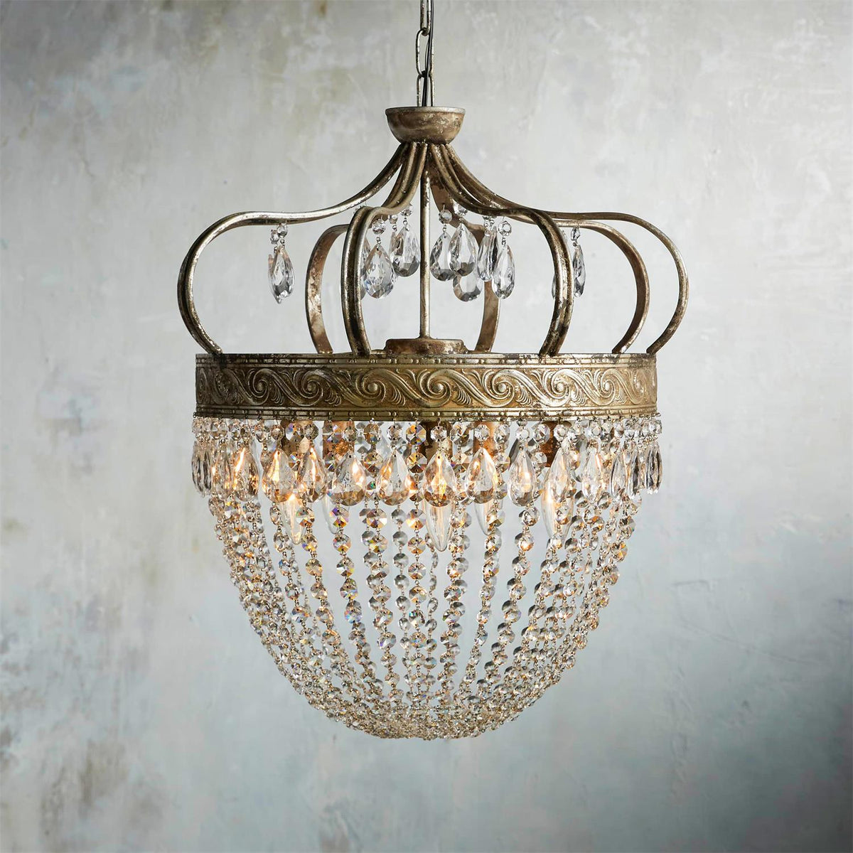 Ember Oak & Co. Abella Crystal Teardrop LED Chandelier