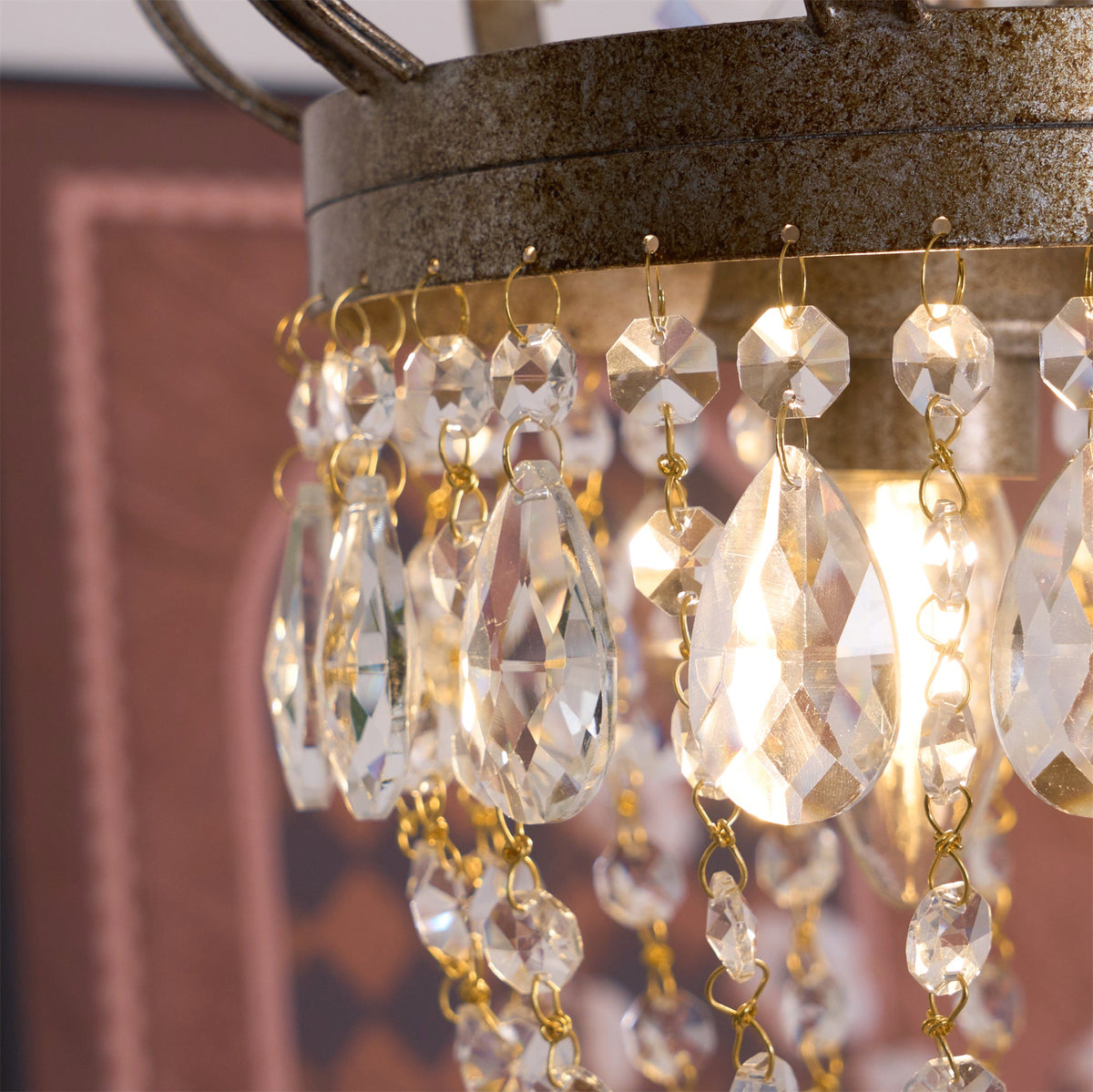 Ember Oak & Co. Abella Crystal Teardrop LED Chandelier