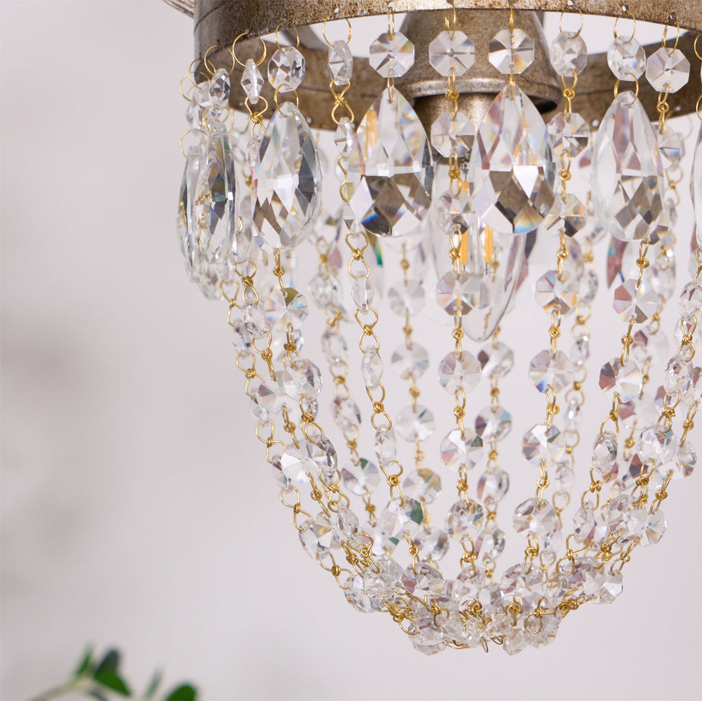 Ember Oak & Co. Abella Crystal Teardrop LED Chandelier
