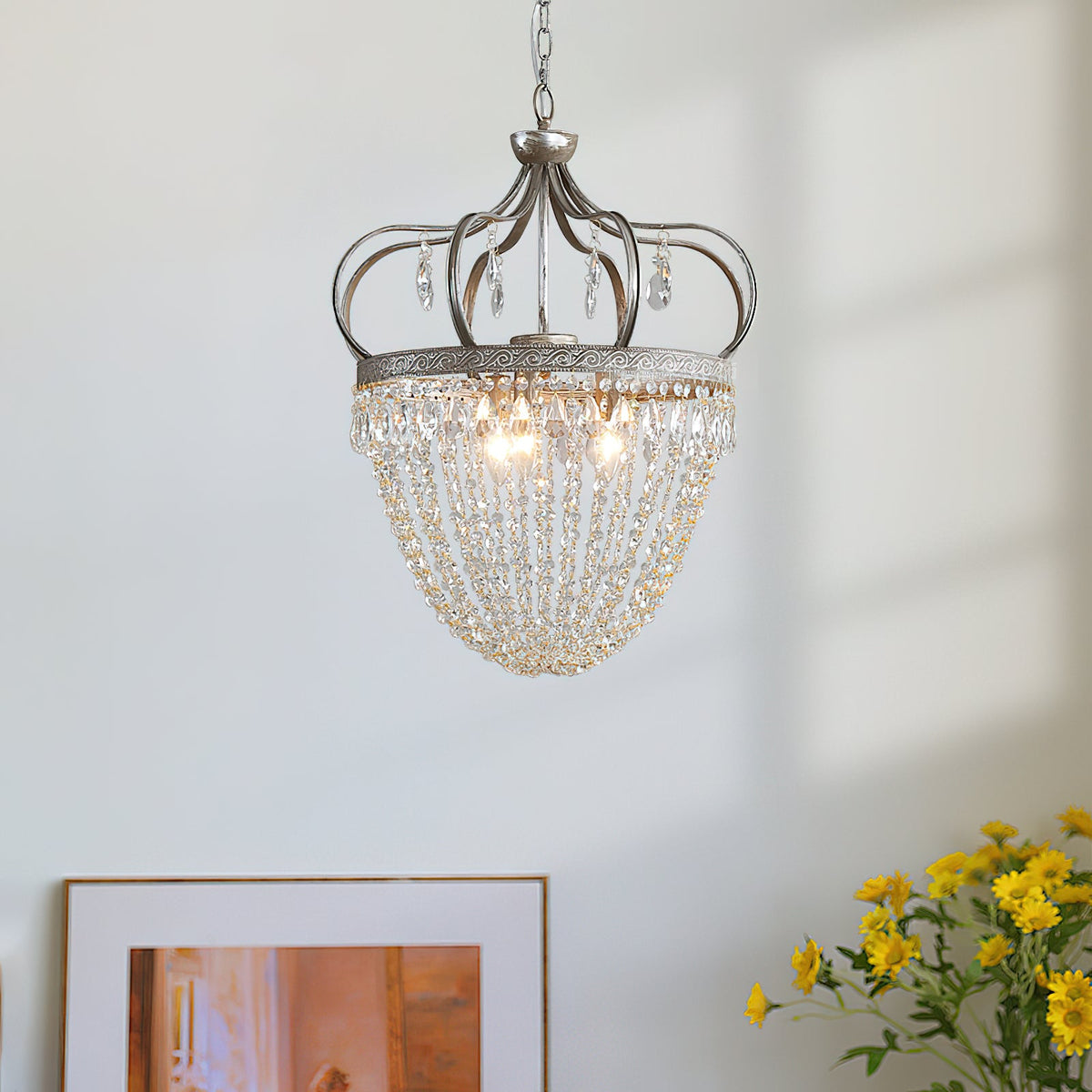 Ember Oak & Co. Abella Crystal Teardrop LED Chandelier