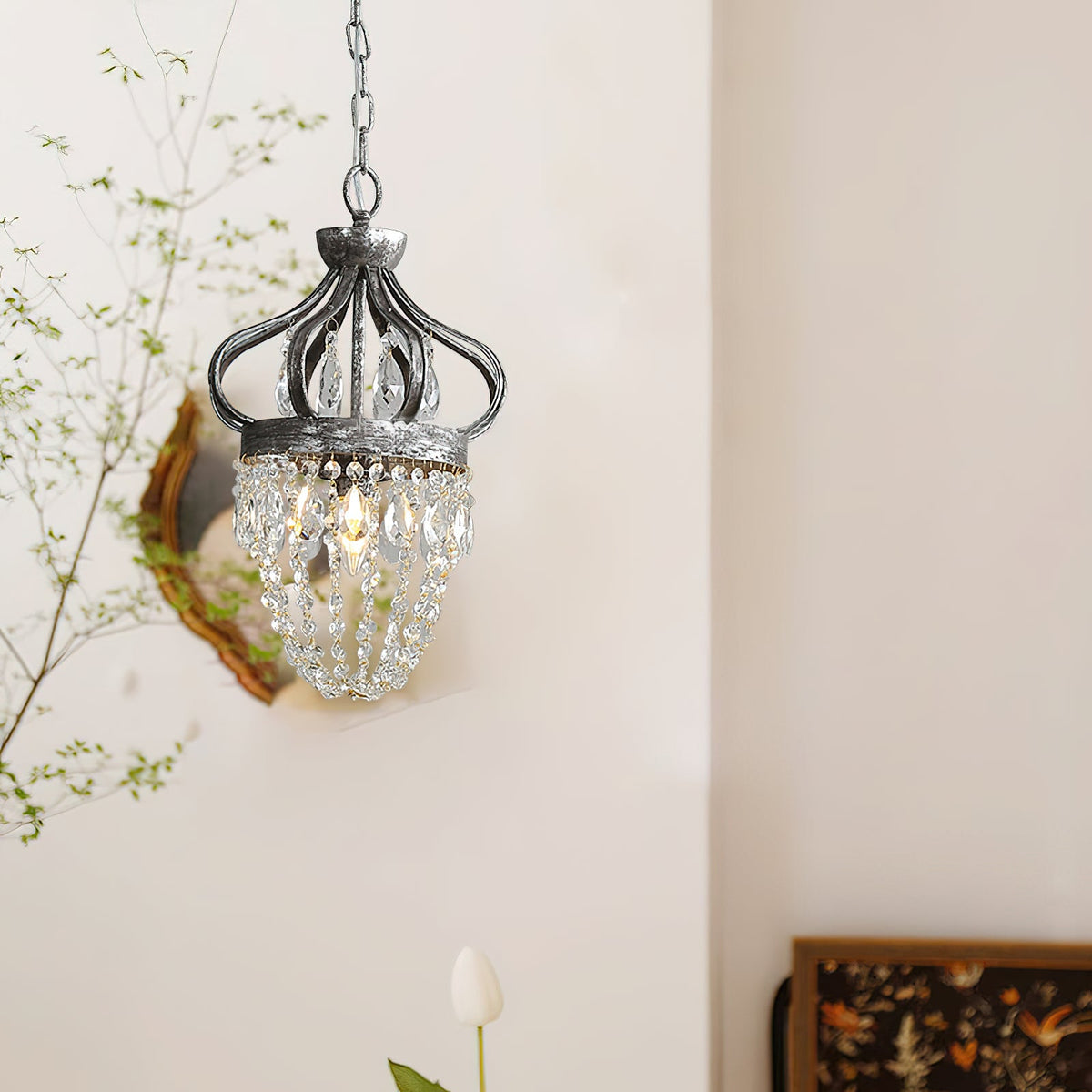 Ember Oak & Co. Abella Crystal Teardrop LED Chandelier