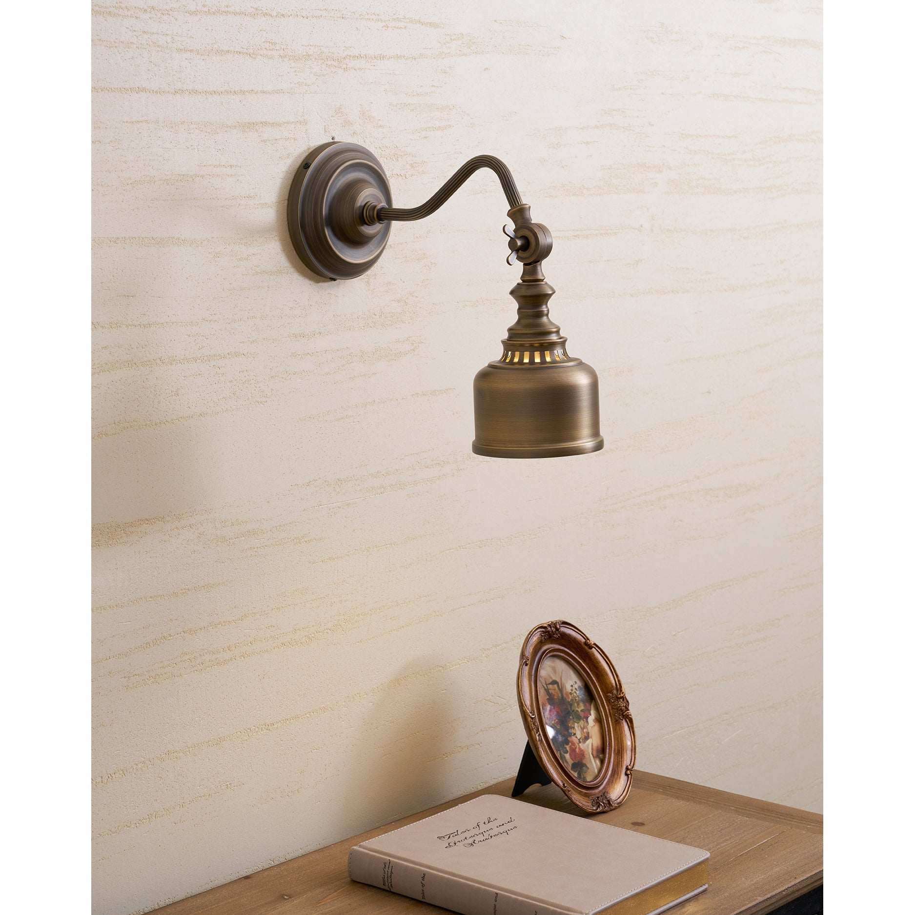 Ember Oak & Co. Addison Gooseneck Wall Lamp — Solid Brass Finish