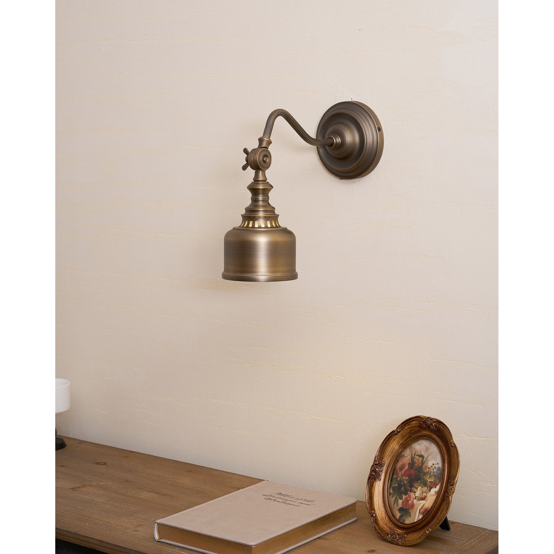 Ember Oak & Co. Addison Gooseneck Wall Lamp — Solid Brass Finish