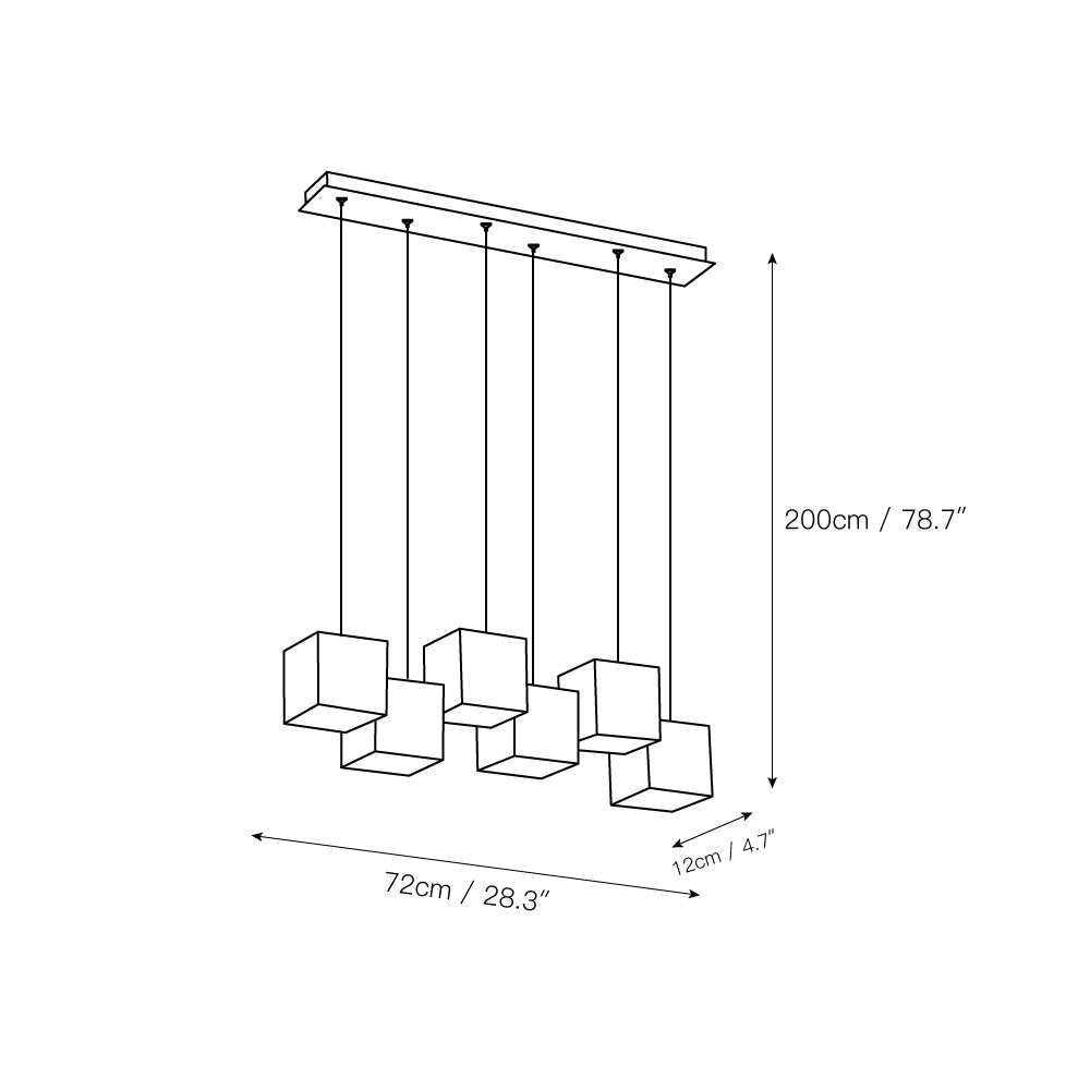 Ember Oak & Co. Alabaster Box Linear Chandelier