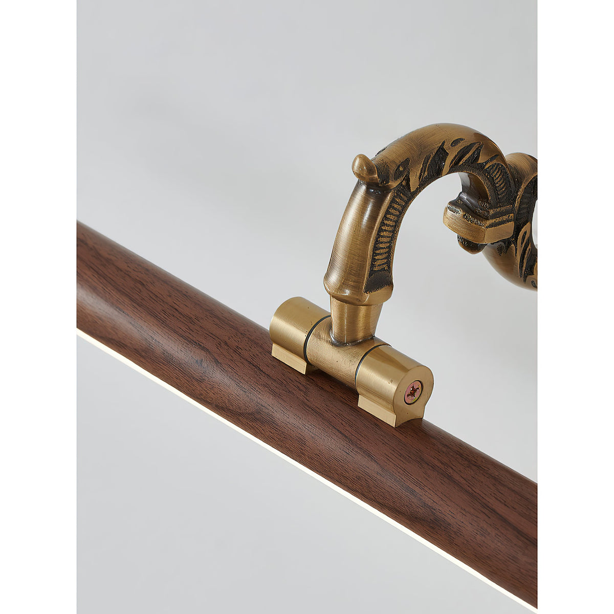 Ember Oak & Co. Adjustable Brass Walnut Picture Wall Lamp