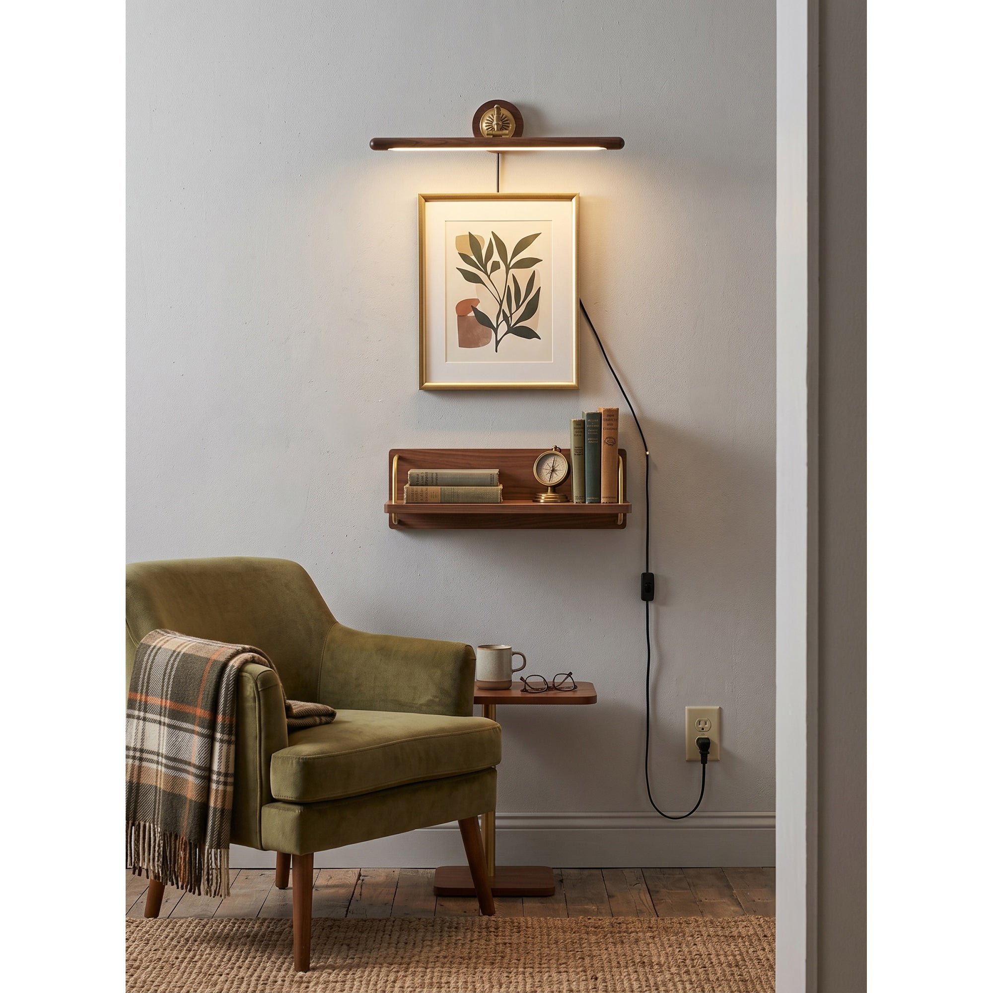 Ember Oak & Co. Adjustable Picture Plug-in Wall Sconce