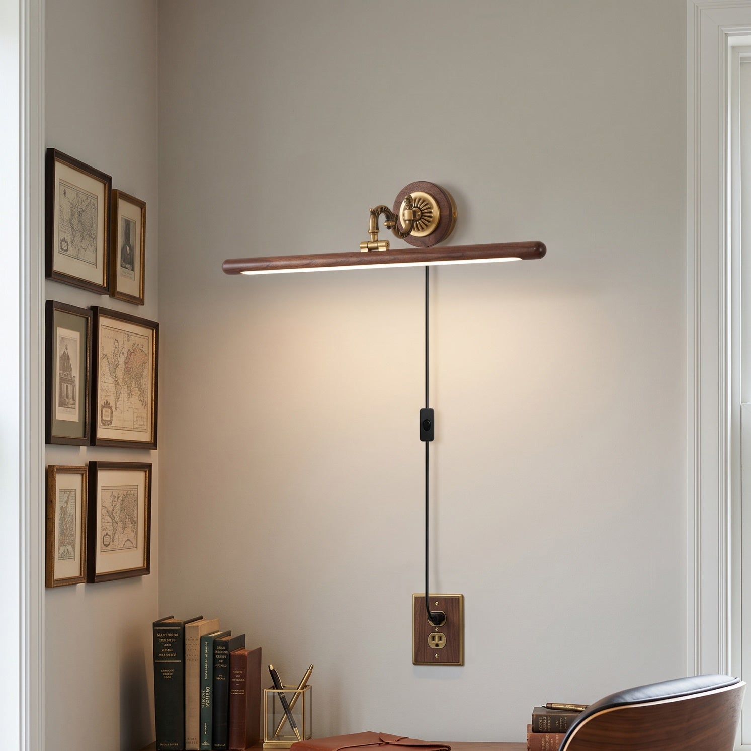 Ember Oak & Co. Adjustable Picture Plug-in Wall Sconce