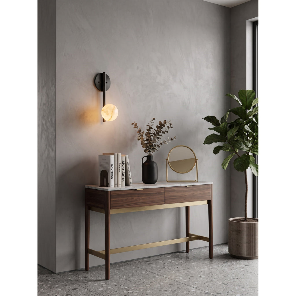 Ember Oak & Co. Adrion 14" Alabaster Wall Sconce