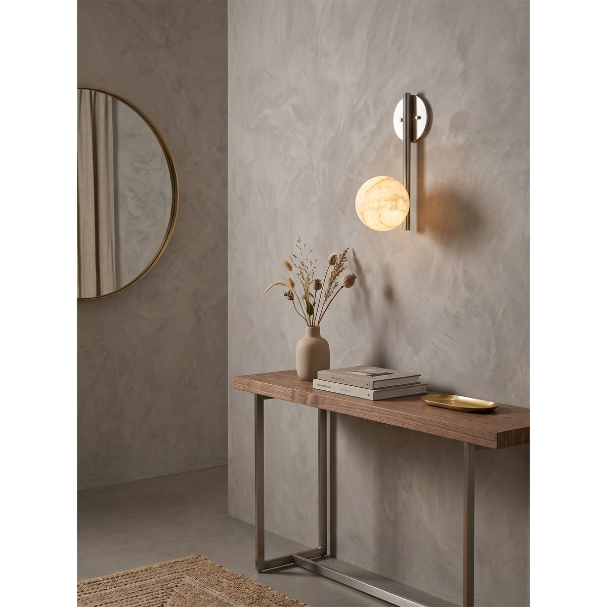 Ember Oak & Co. Adrion 14" Alabaster Wall Sconce