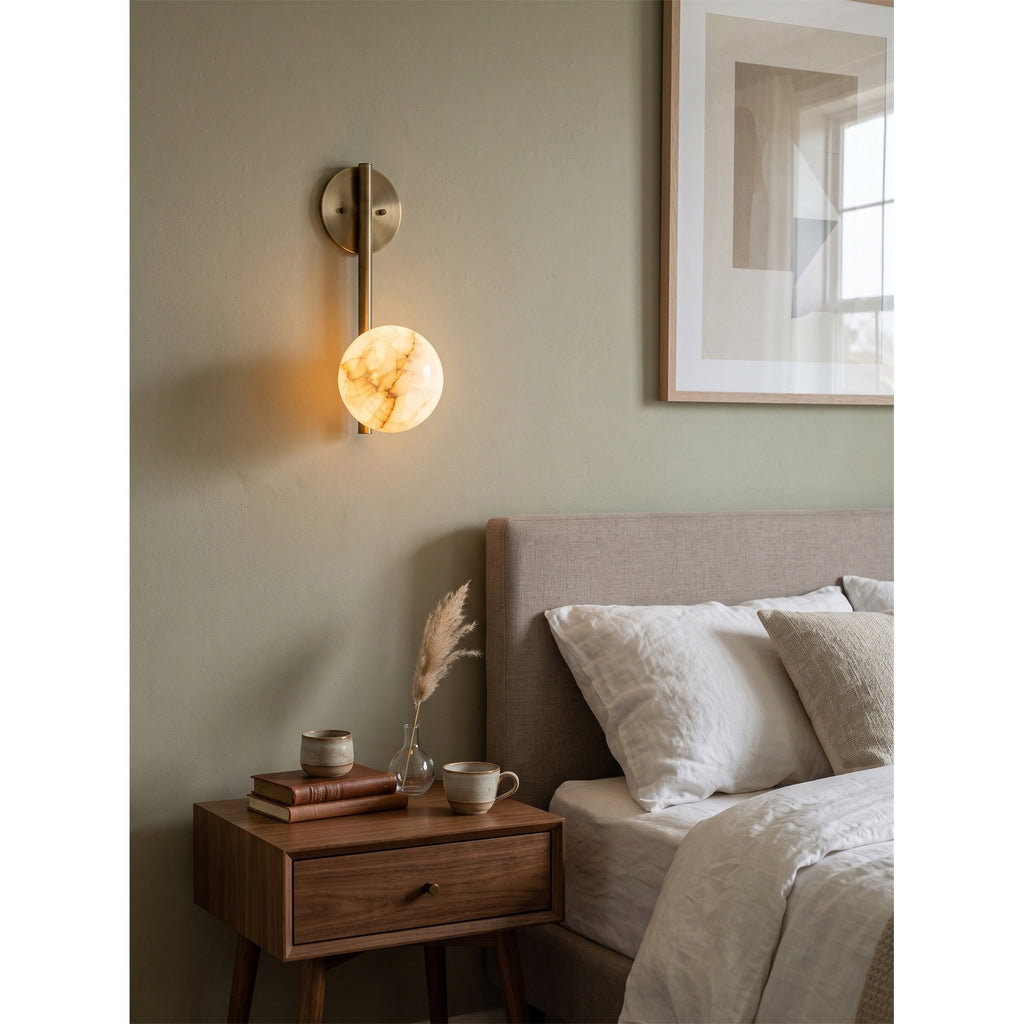 Ember Oak & Co. Adrion 14" Alabaster Wall Sconce