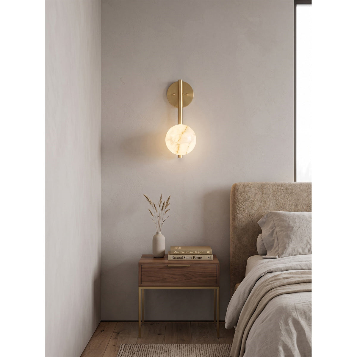 Ember Oak & Co. Adrion 14" Alabaster Wall Sconce
