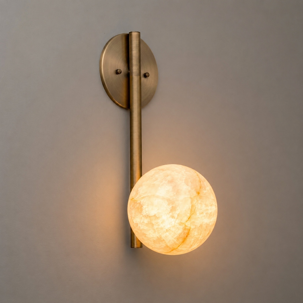 Ember Oak & Co. Adrion 14" Alabaster Wall Sconce