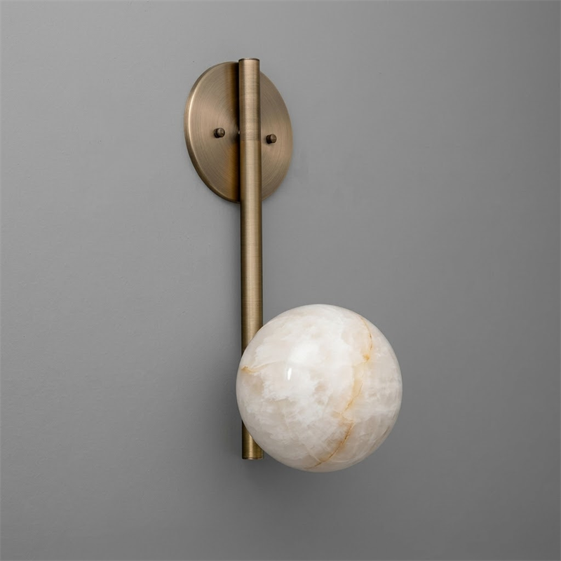 Ember Oak & Co. Adrion 14" Alabaster Wall Sconce