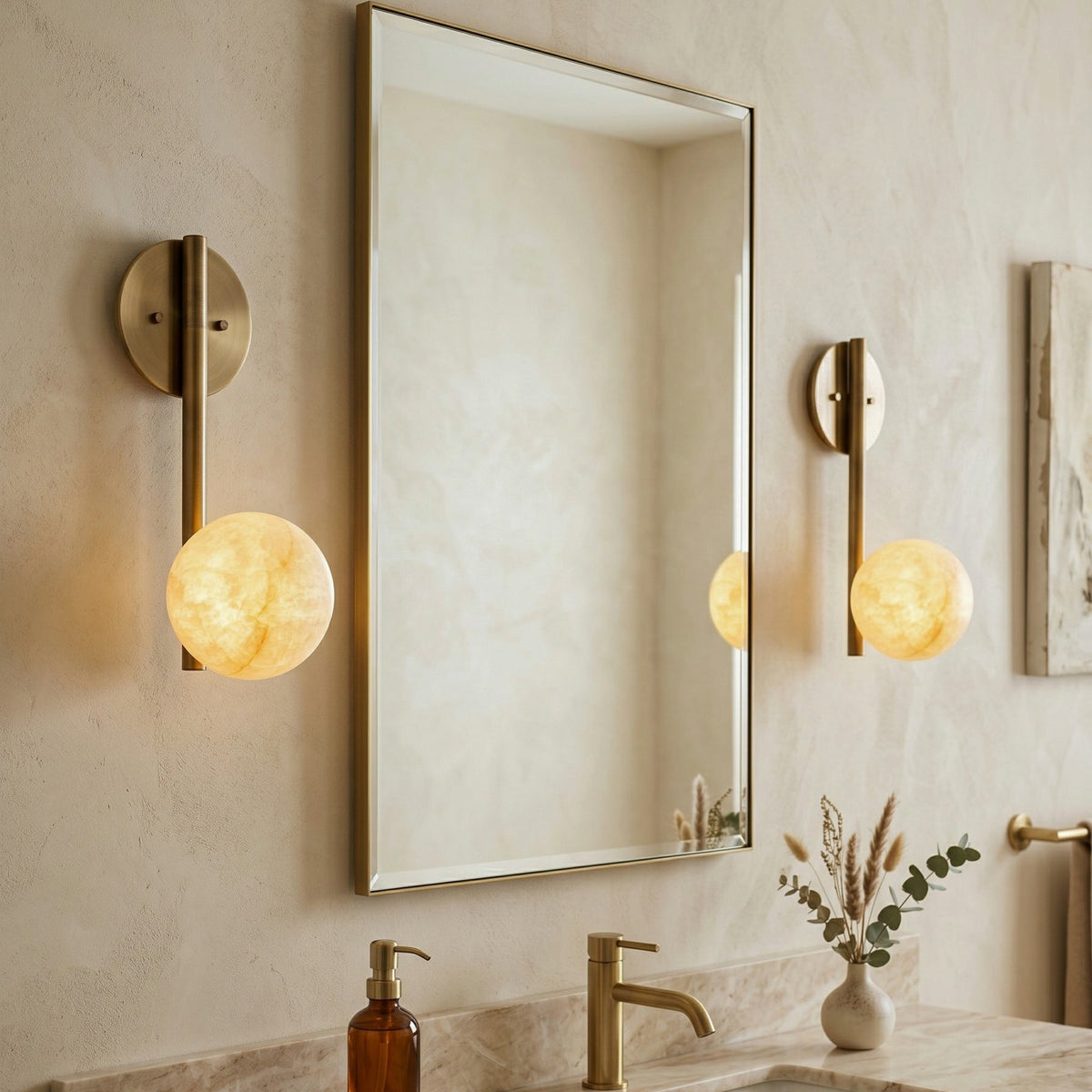 Ember Oak & Co. Adrion 14" Alabaster Wall Sconce