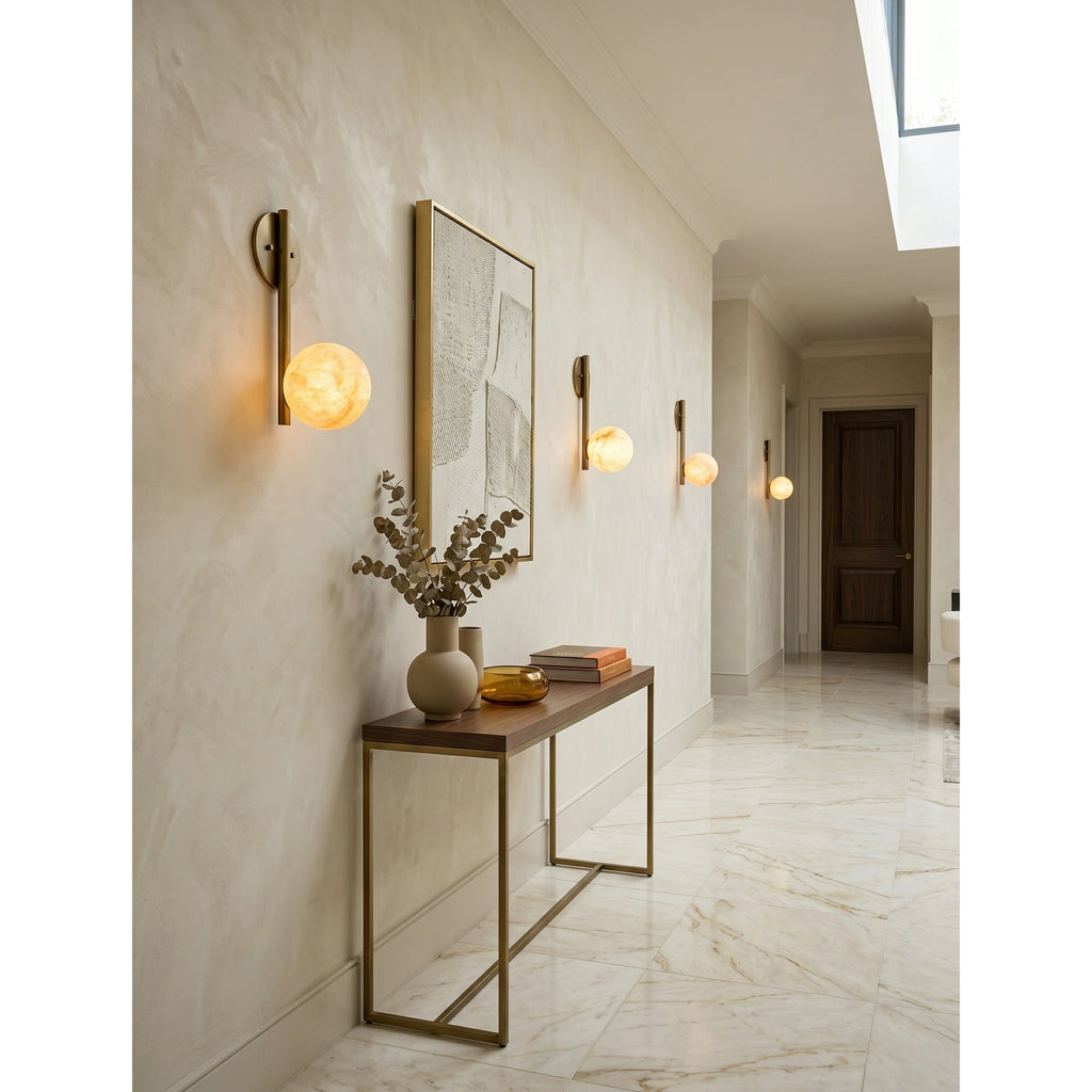 Ember Oak & Co. Adrion 14" Alabaster Wall Sconce