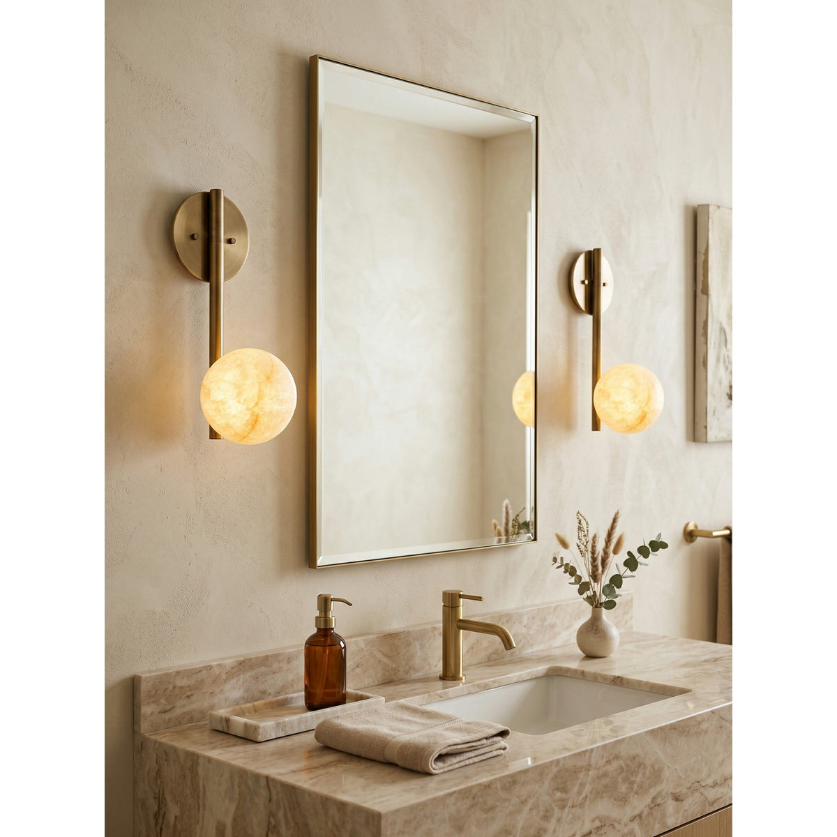 Ember Oak & Co. Adrion 14" Alabaster Wall Sconce