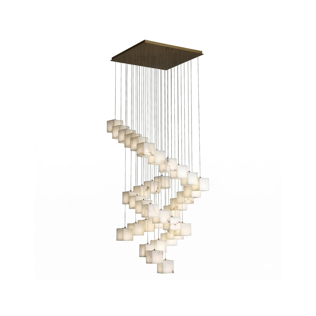 Ember Oak & Co. Alabaster Box Chandelier
