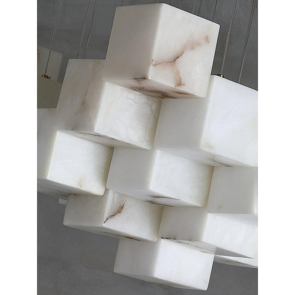 Ember Oak & Co. Alabaster Box Chandelier