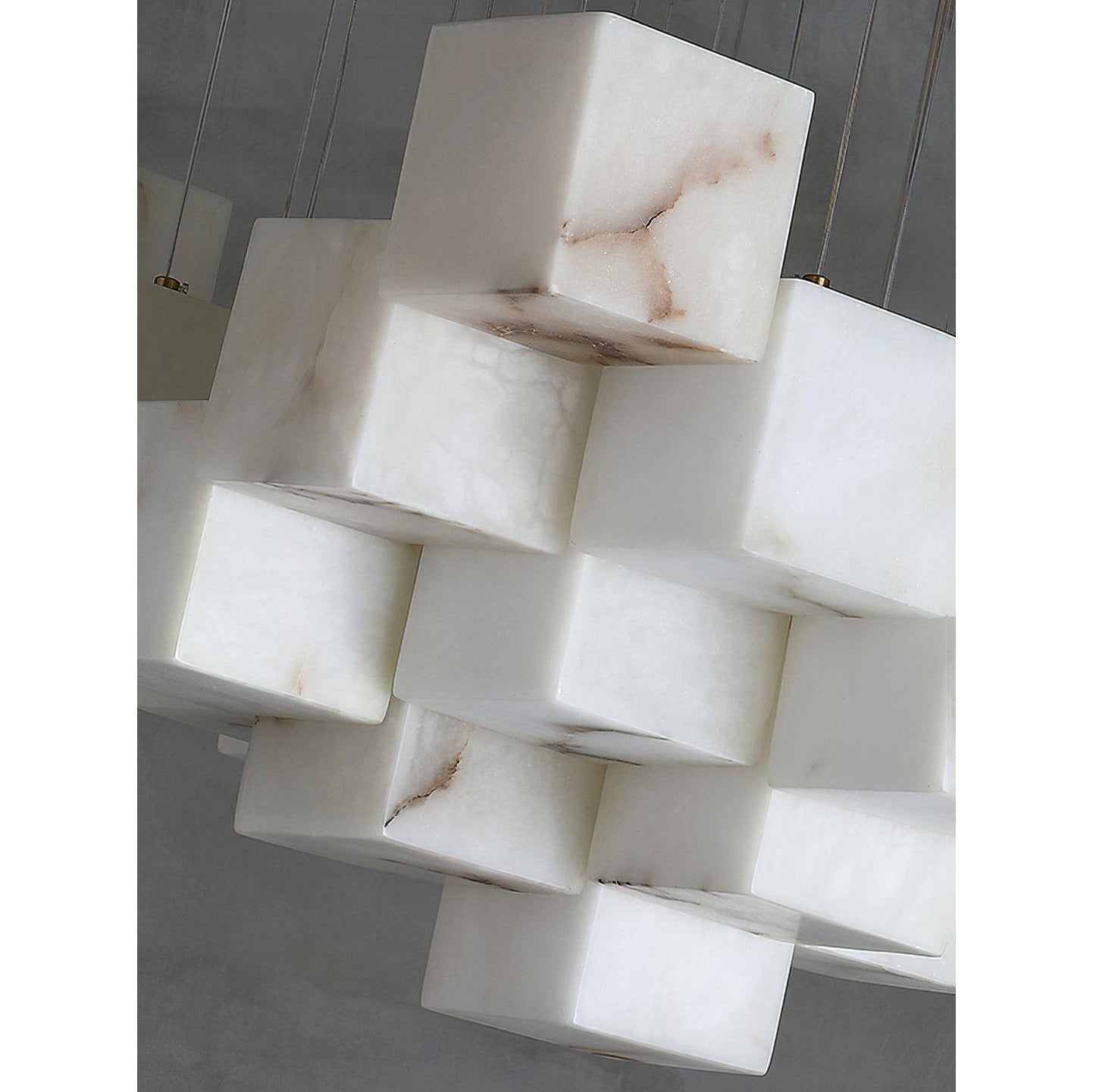 Ember Oak & Co. Alabaster Box Chandelier