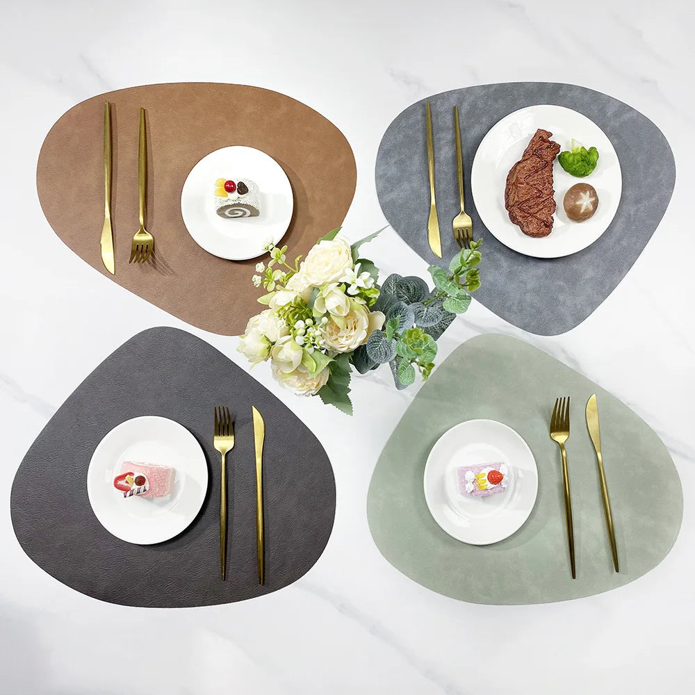Ember Oak & Co. NordicDrop Reversible Faux Leather Placemats Set