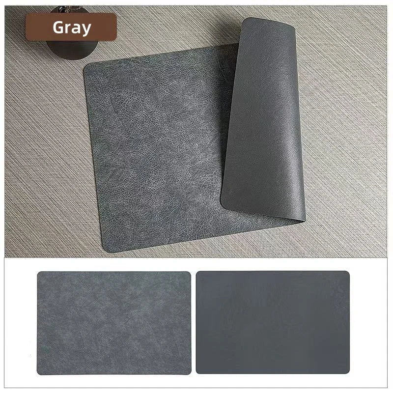 Ember Oak & Co. DuoMat Reversible Faux Leather Placemats Set