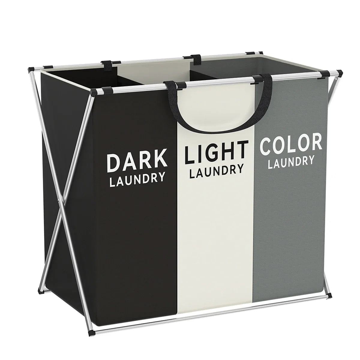 Ember Oak & Co. TriSort Foldable 3-Section Laundry Hamper