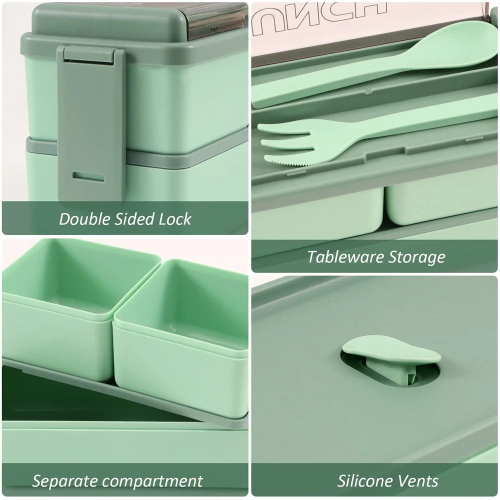 Ember Oak & Co. 1400ml Double-Layer Leak-Resistant Bento Box